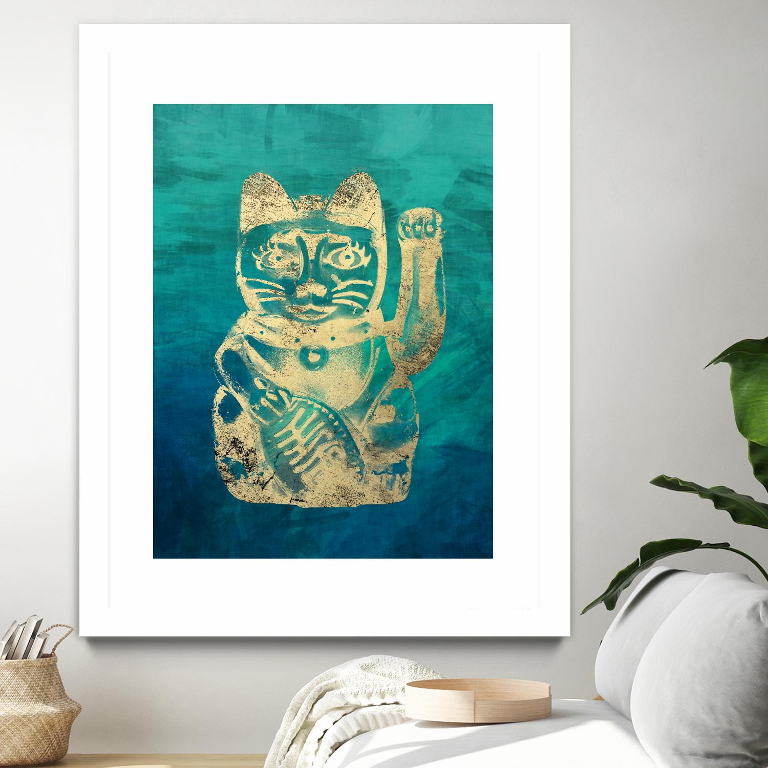 Lucky Cat by THE Studio on GIANT ART - beige oriental