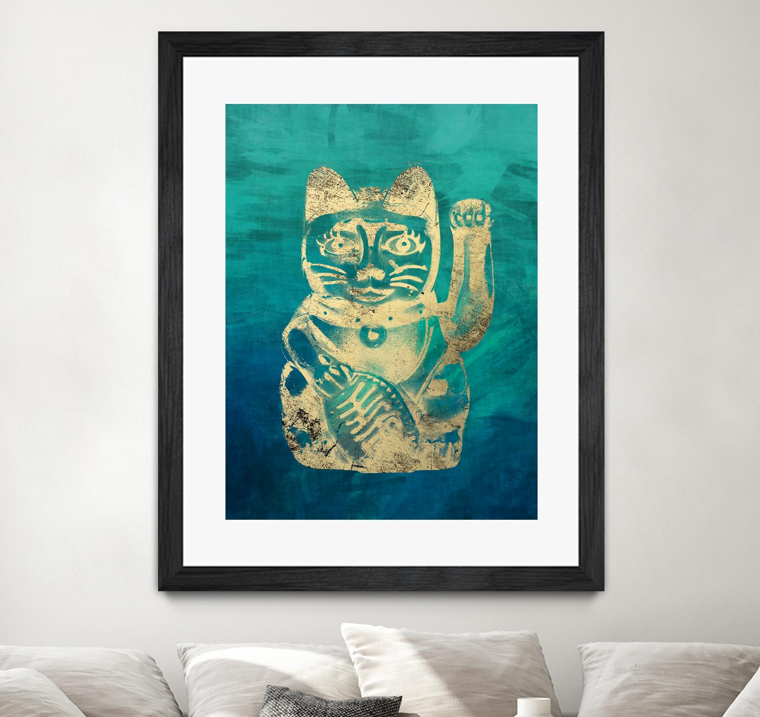 Lucky Cat by THE Studio on GIANT ART - beige oriental