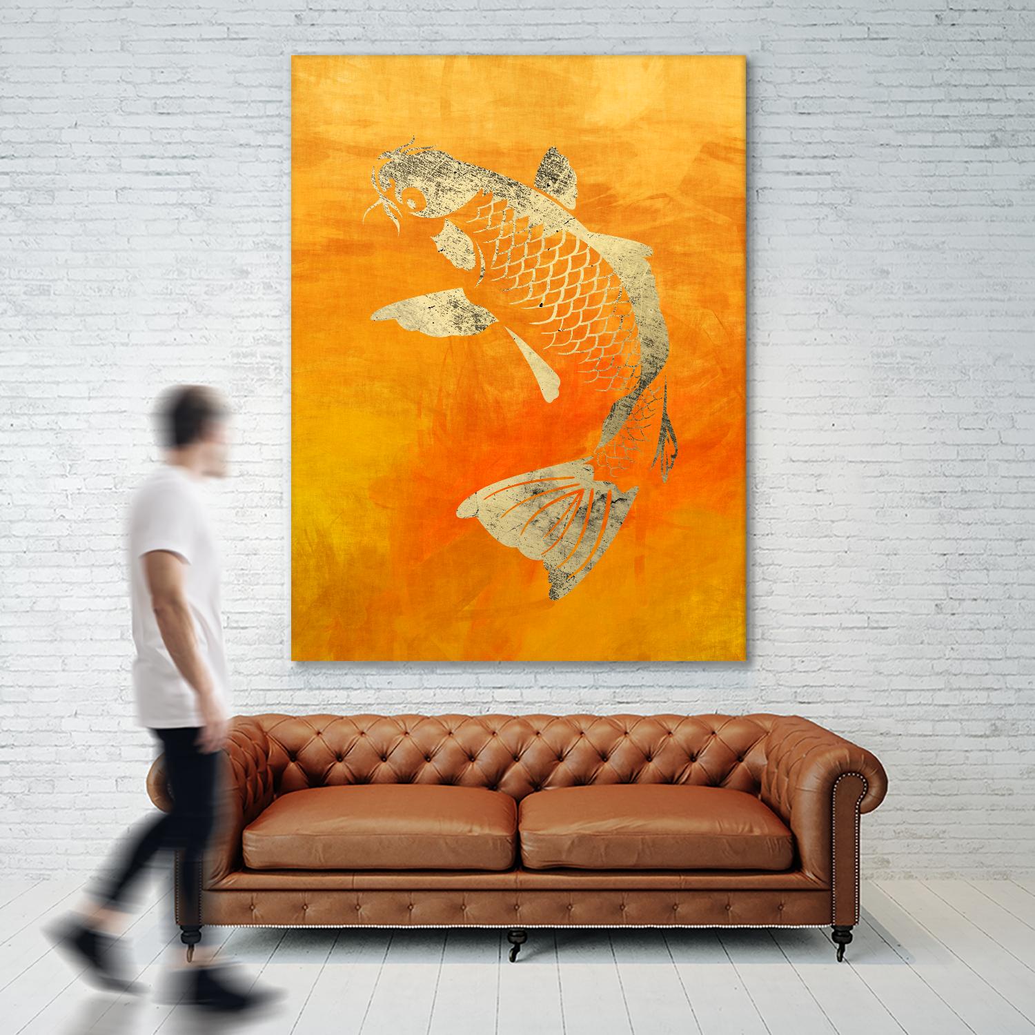 Koi by THE Studio on GIANT ART - beige oriental