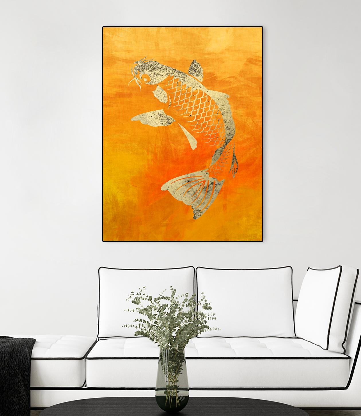 Koi by THE Studio on GIANT ART - beige oriental