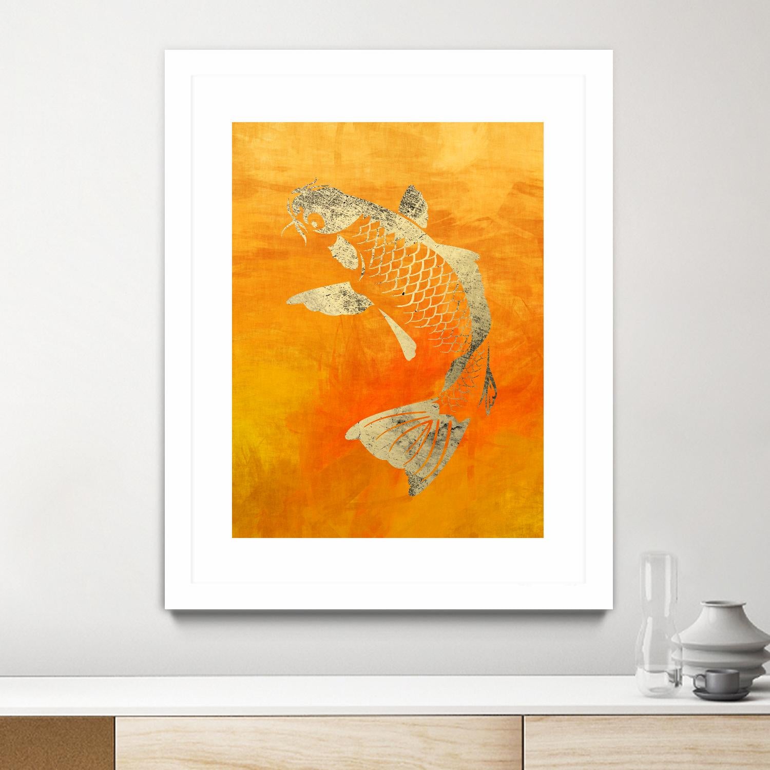 Koi by THE Studio on GIANT ART - beige oriental