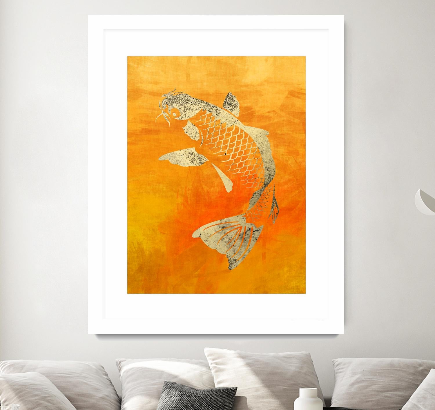Koi by THE Studio on GIANT ART - beige oriental