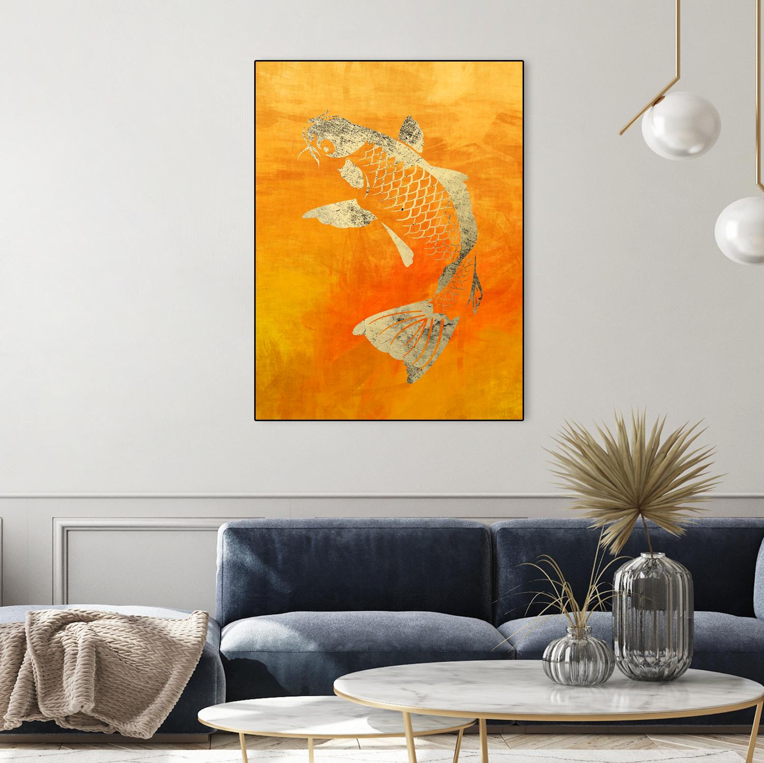 Koi by THE Studio on GIANT ART - beige oriental