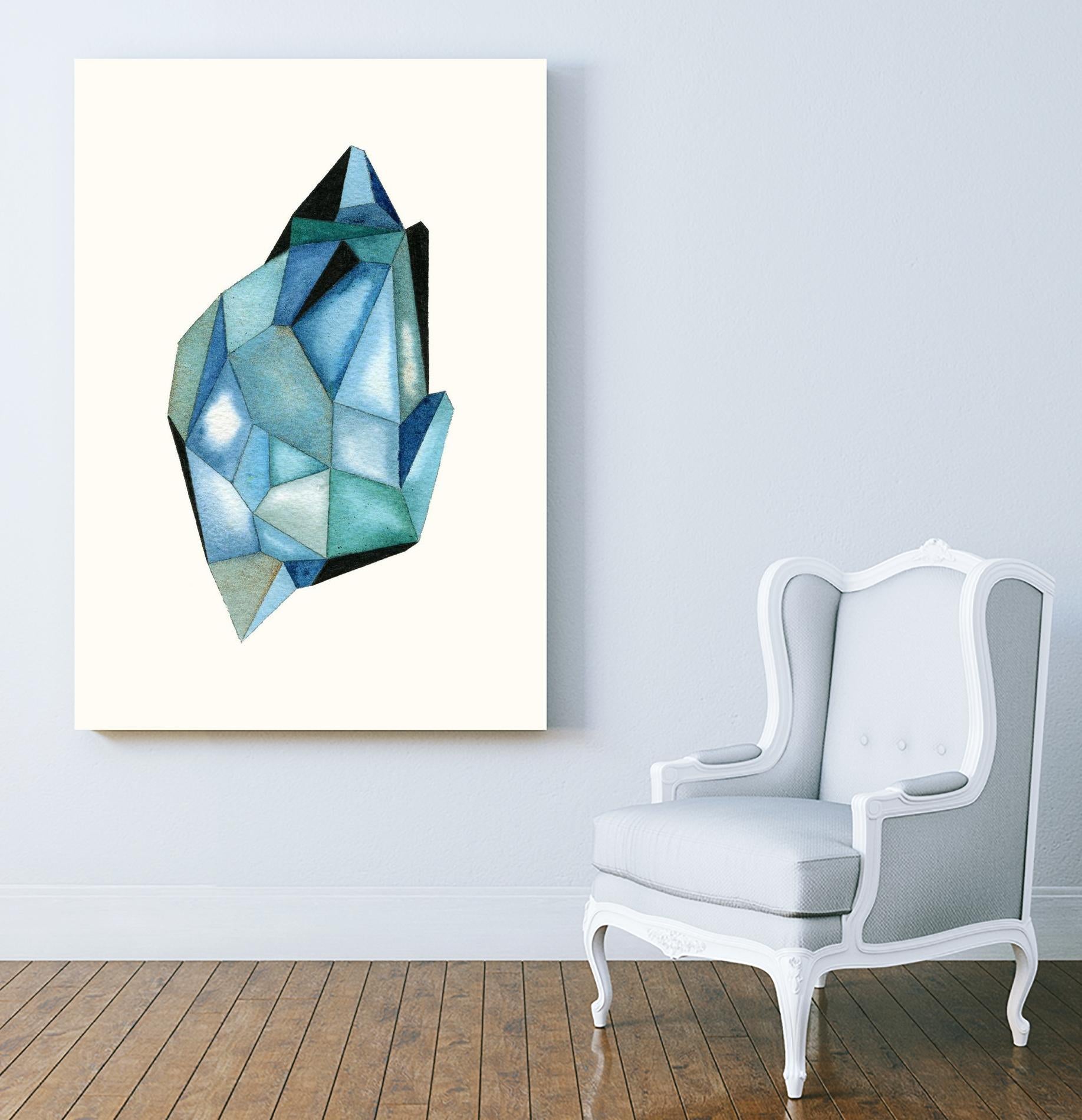 Faceted Gem C by Natasha Marie on GIANT ART - blue abstract