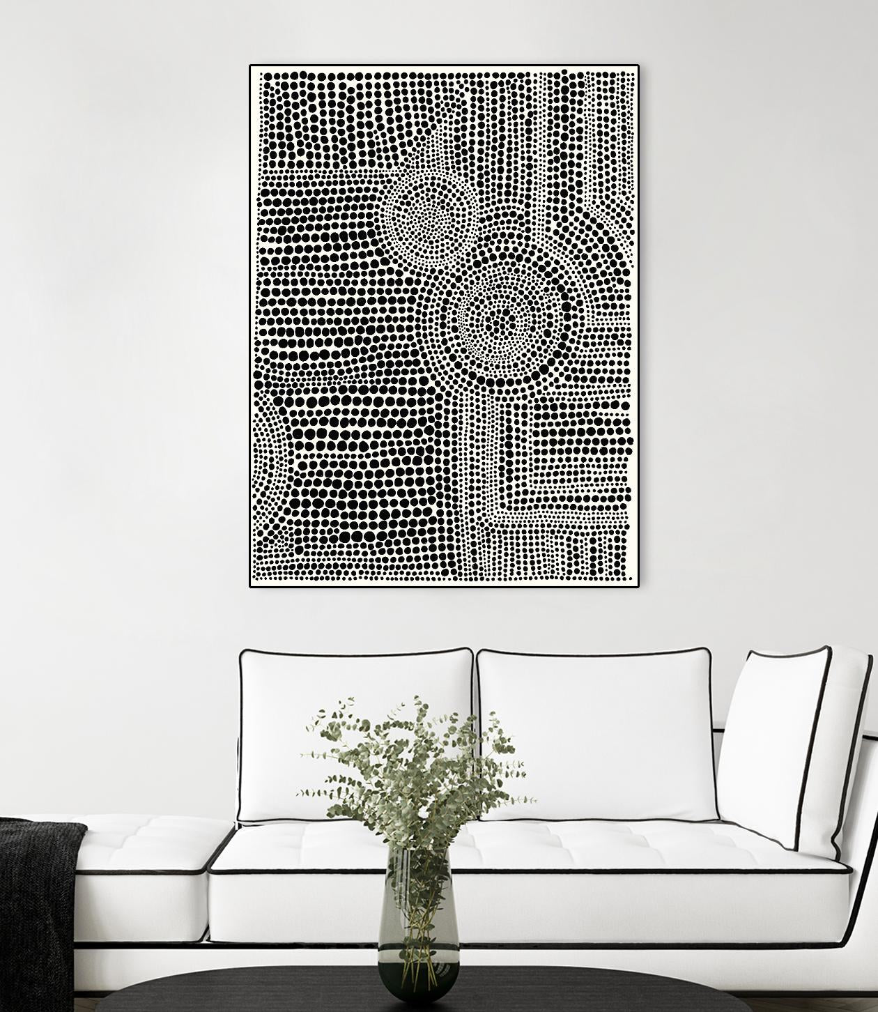 Clustered Dots A by Natasha Marie on GIANT ART - white black & white dots
