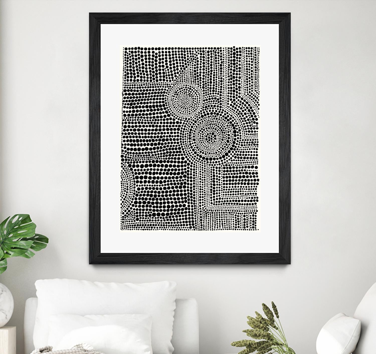 Clustered Dots A by Natasha Marie on GIANT ART - white black & white dots
