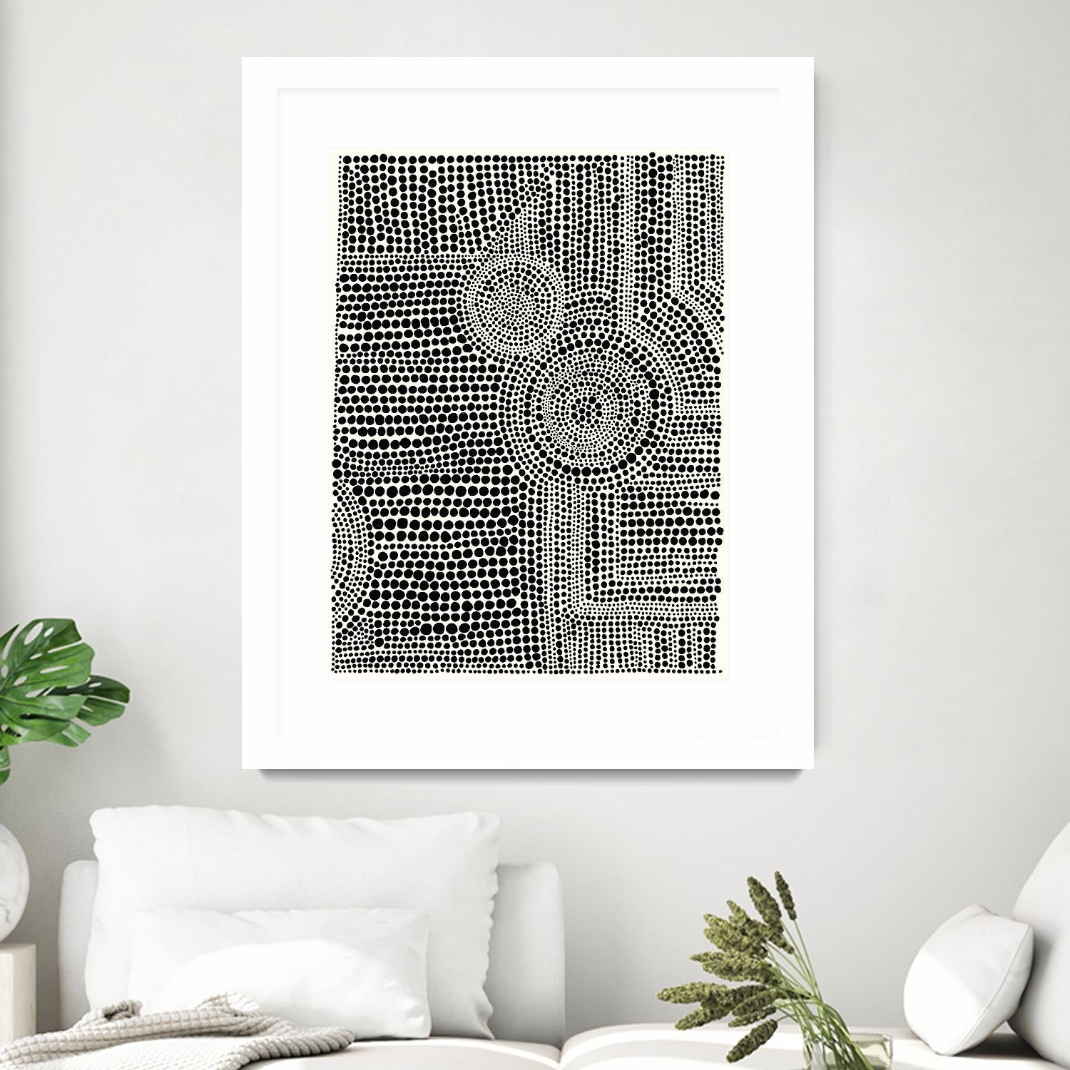 Clustered Dots A by Natasha Marie on GIANT ART - white black & white dots