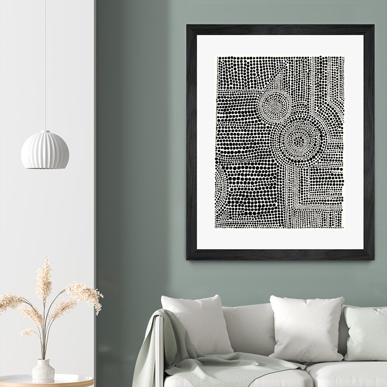 Clustered Dots A by Natasha Marie on GIANT ART - white black & white dots