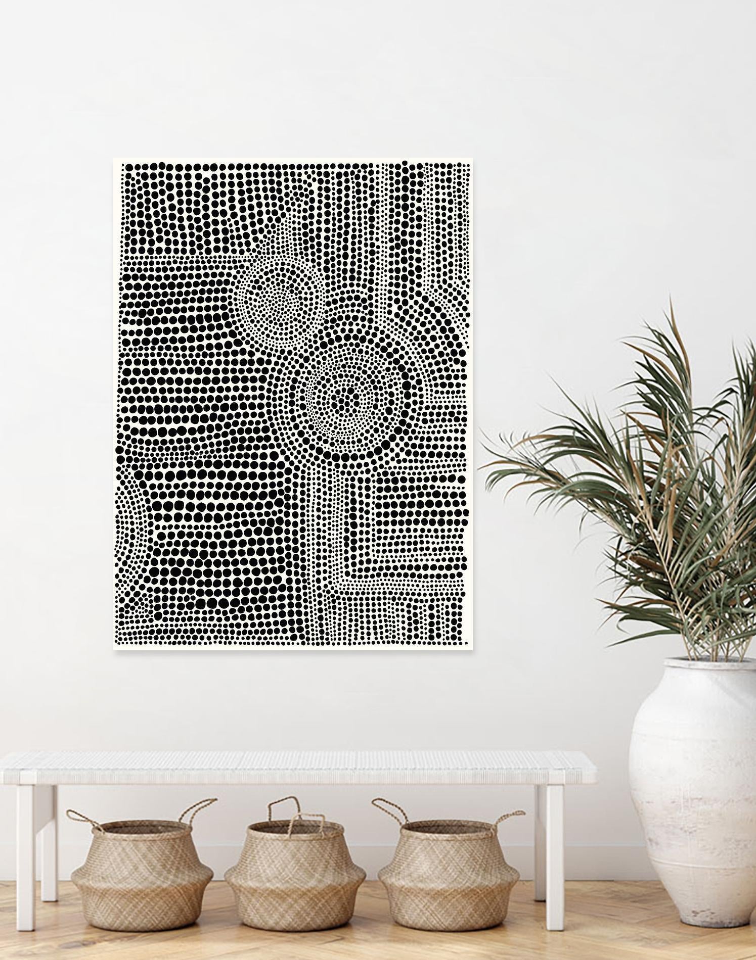 Clustered Dots A by Natasha Marie on GIANT ART - white black & white dots