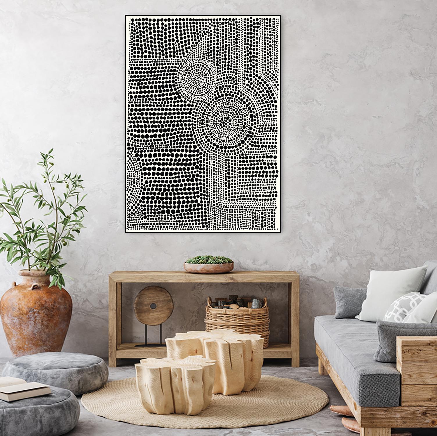 Clustered Dots A by Natasha Marie on GIANT ART - white black & white dots