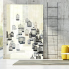 Birdcages 1 by NM Studio on GIANT ART - beige contemporary bird