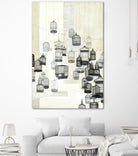 Birdcages 1 by NM Studio on GIANT ART - beige contemporary bird