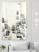 Birdcages 2 by NM Studio on GIANT ART - beige contemporary bird