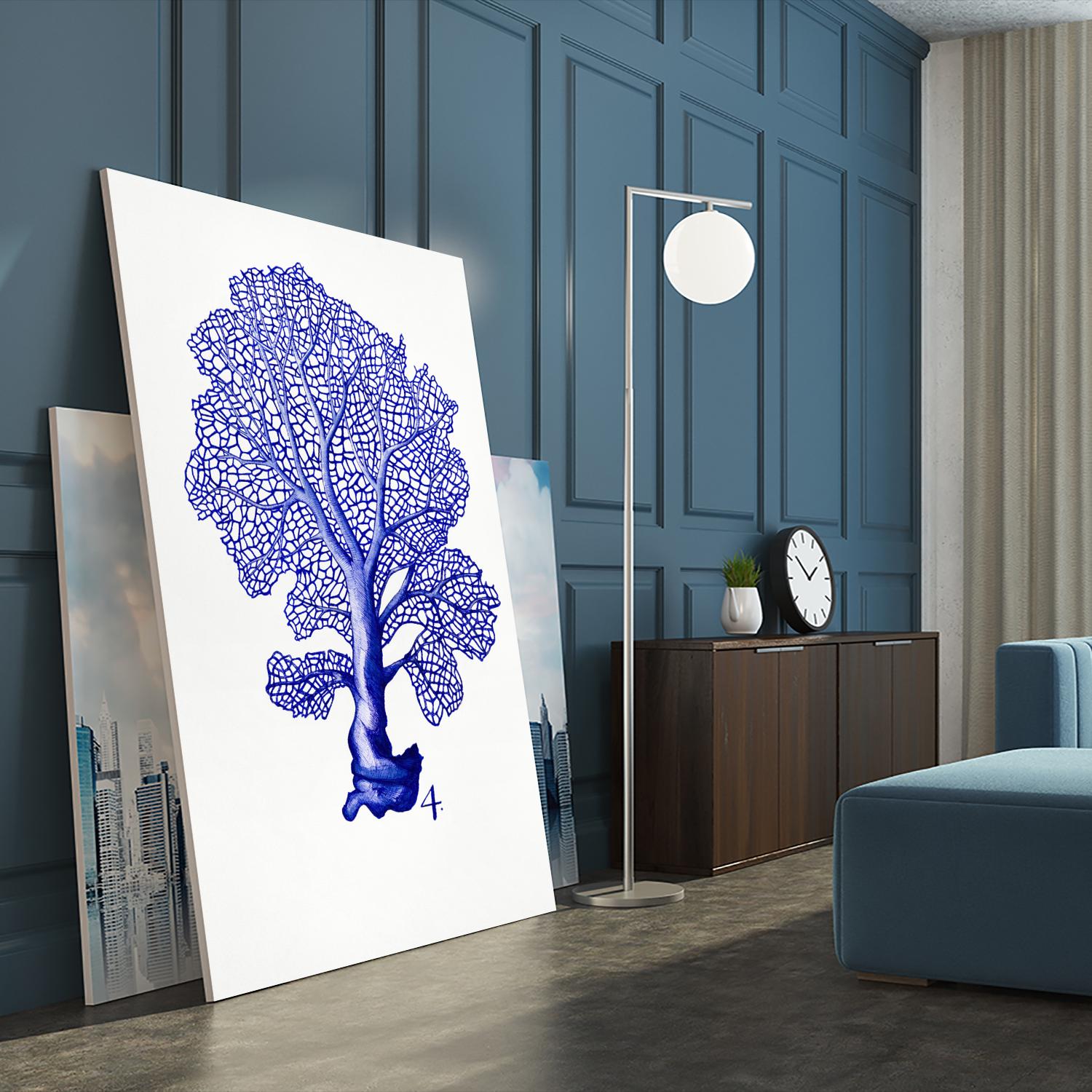 Sea Life in Pen 4 by Millie Brooks on GIANT ART - blue nautical