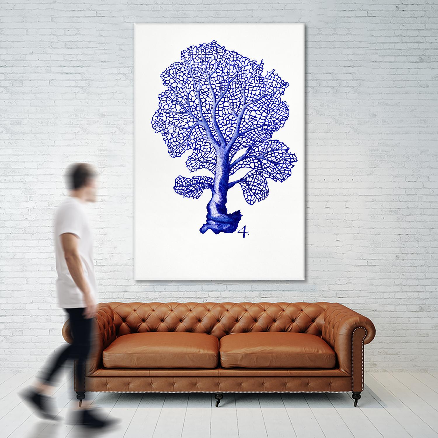 Sea Life in Pen 4 by Millie Brooks on GIANT ART - blue nautical