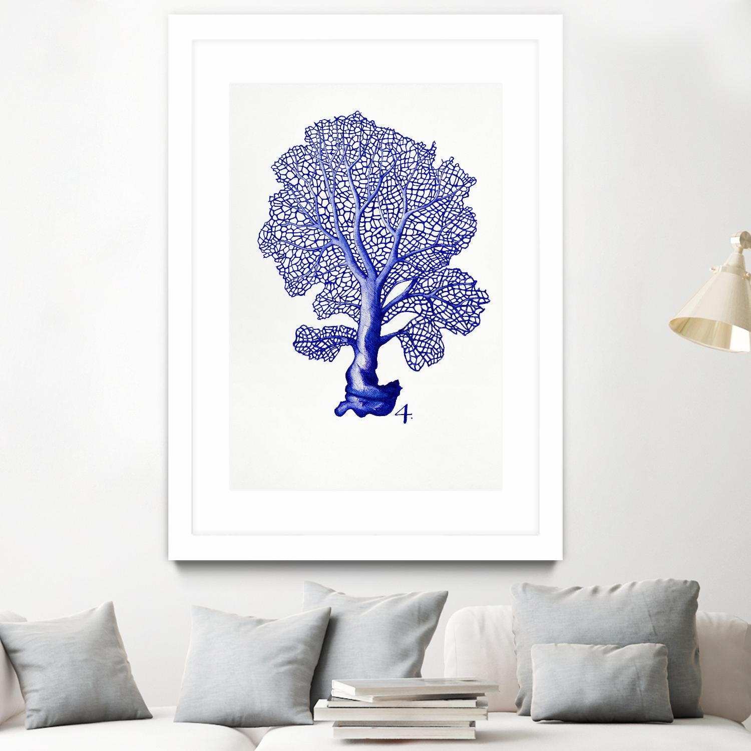 Sea Life in Pen 4 by Millie Brooks on GIANT ART - blue botanical