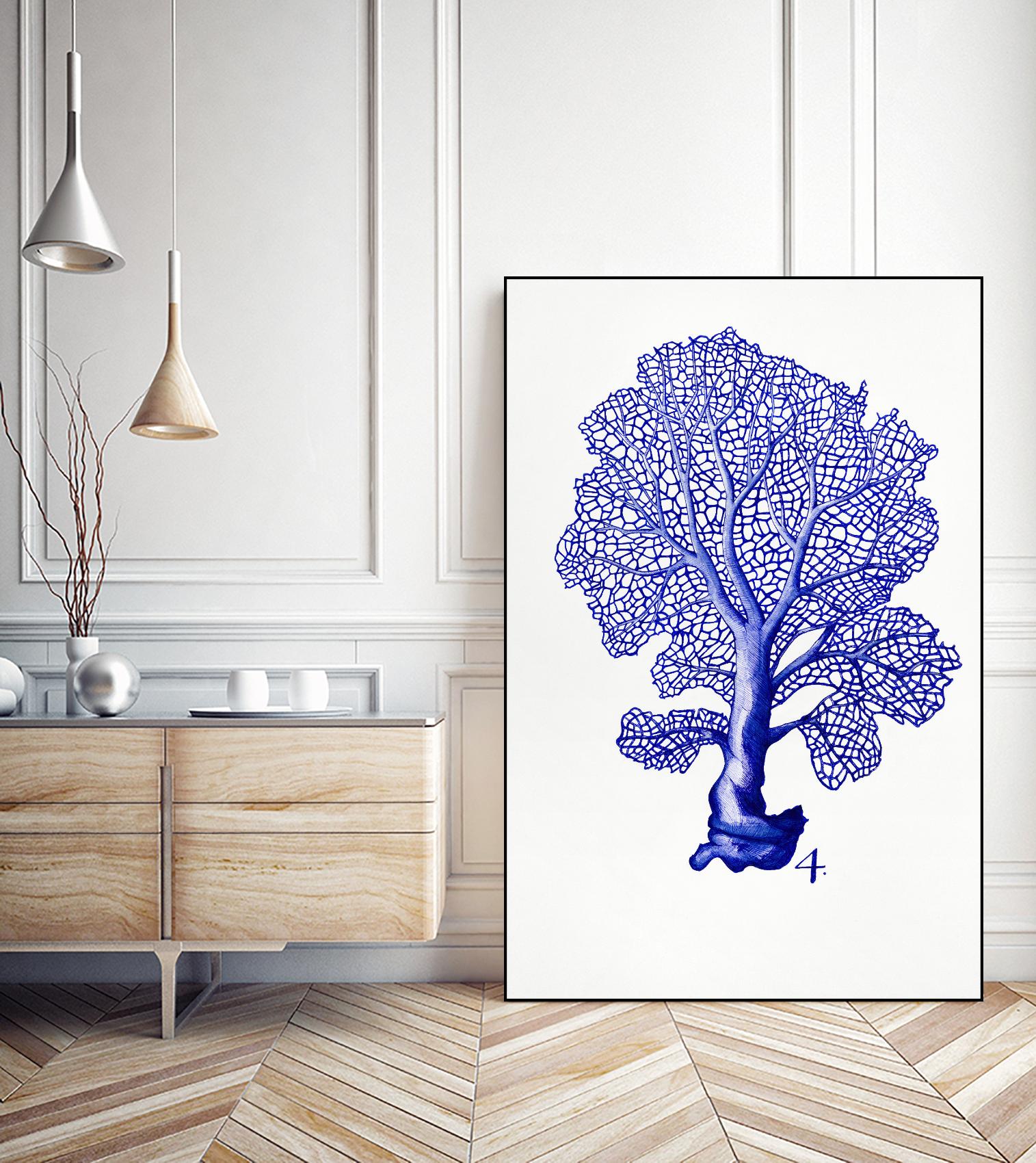 Sea Life in Pen 4 by Millie Brooks on GIANT ART - blue nautical