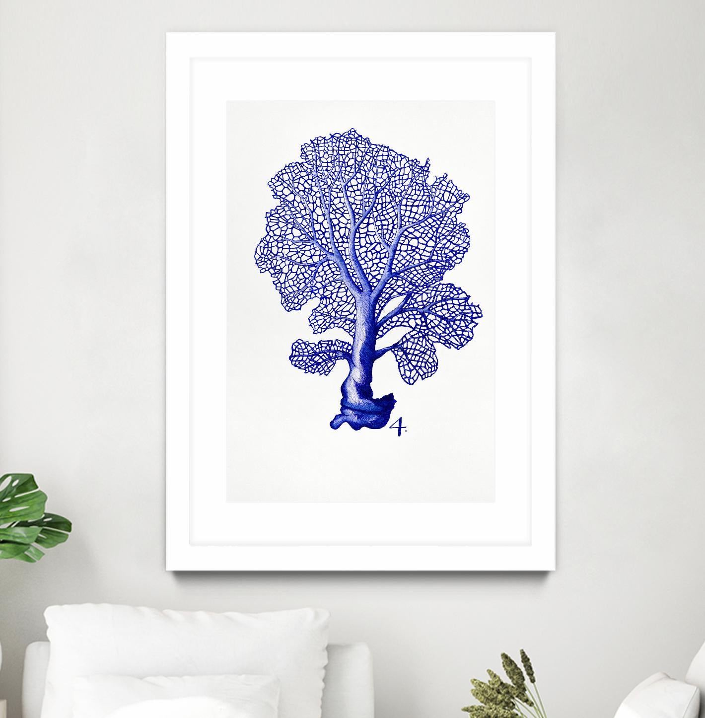 Sea Life in Pen 4 by Millie Brooks on GIANT ART - blue botanical