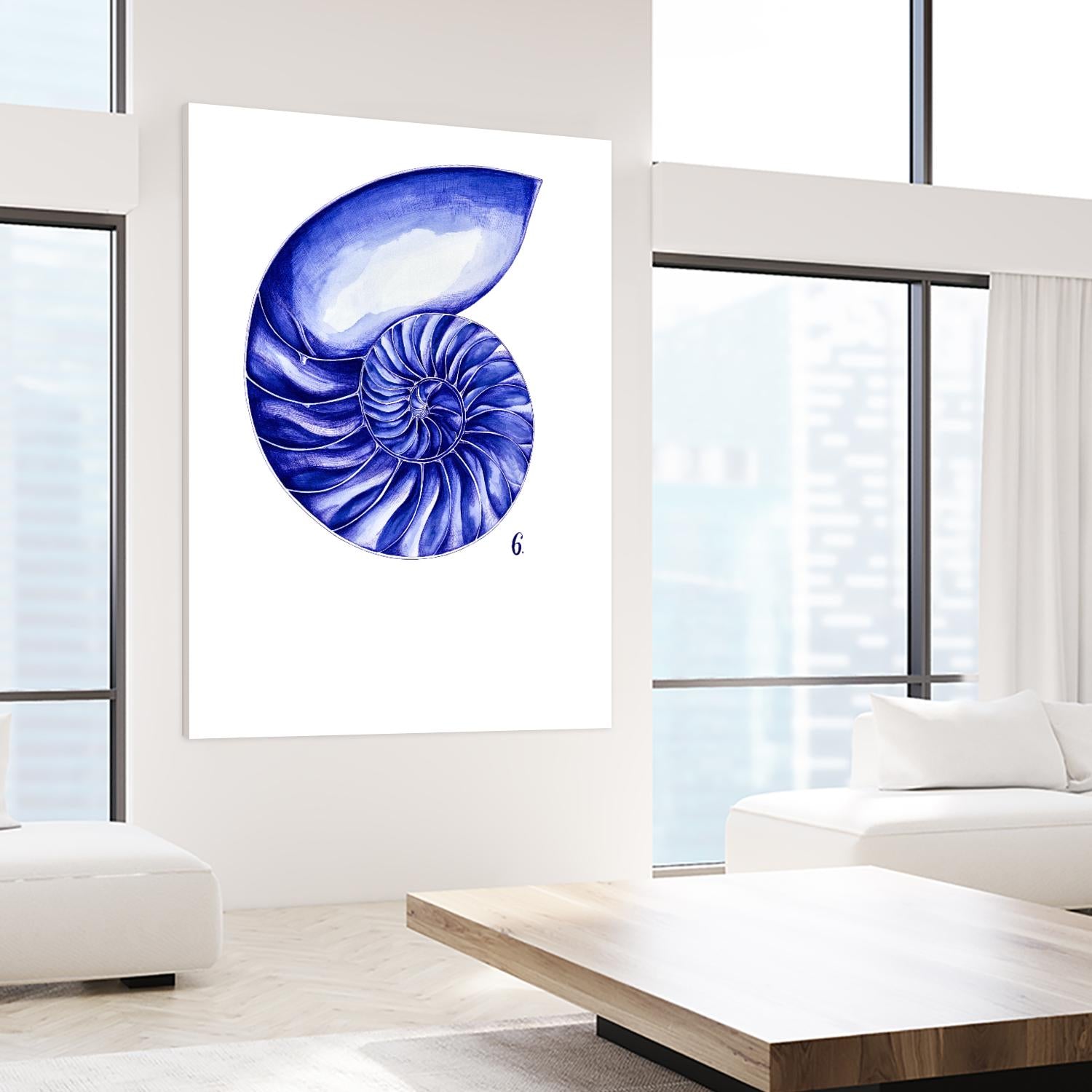 Sea Life in Pen 6 by Millie Brooks on GIANT ART - blue nautical
