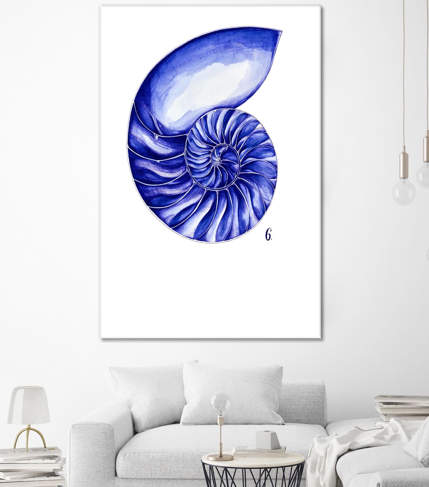 Sea Life in Pen 6 by Millie Brooks on GIANT ART - blue nautical