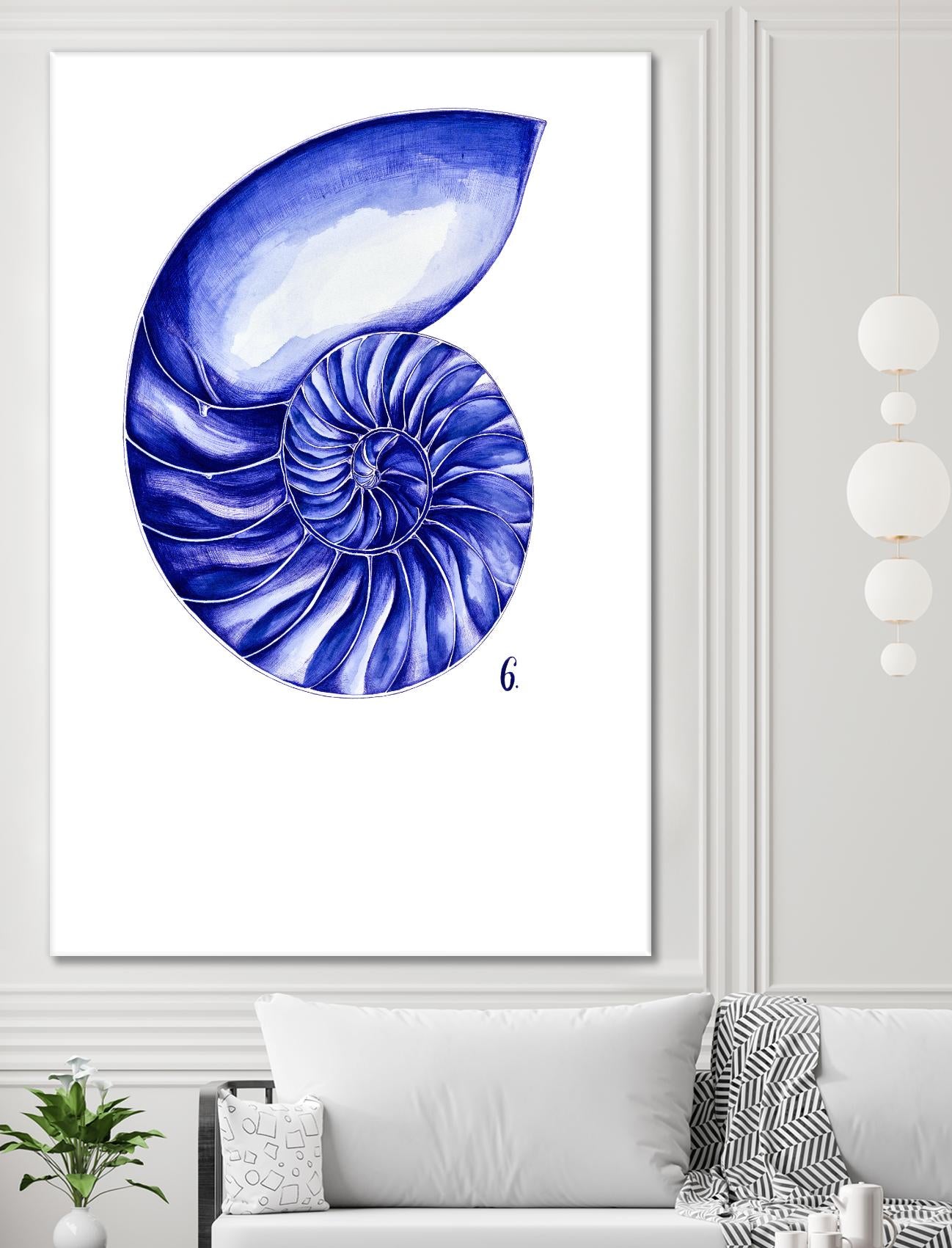 Sea Life in Pen 6 by Millie Brooks on GIANT ART - blue nautical