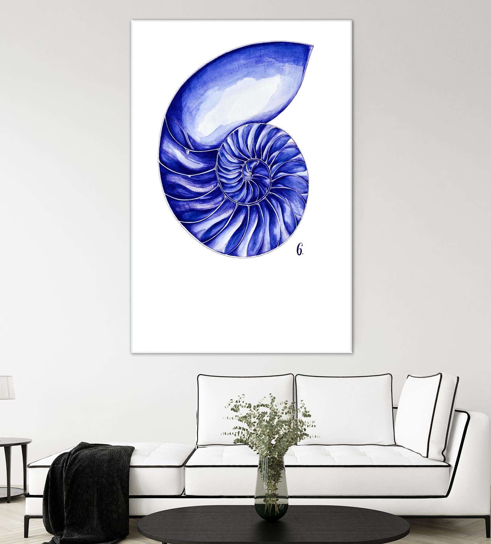 Sea Life in Pen 6 by Millie Brooks on GIANT ART - blue nautical