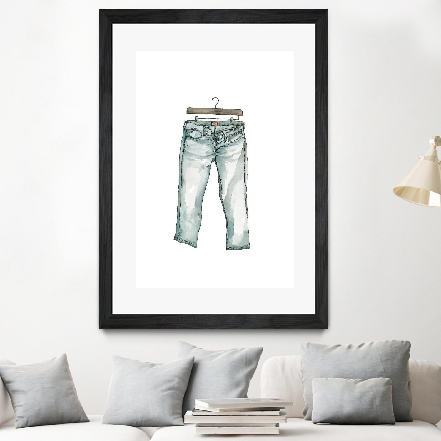 Wearables 2 by NM Studio on GIANT ART - blue figurative watercolor