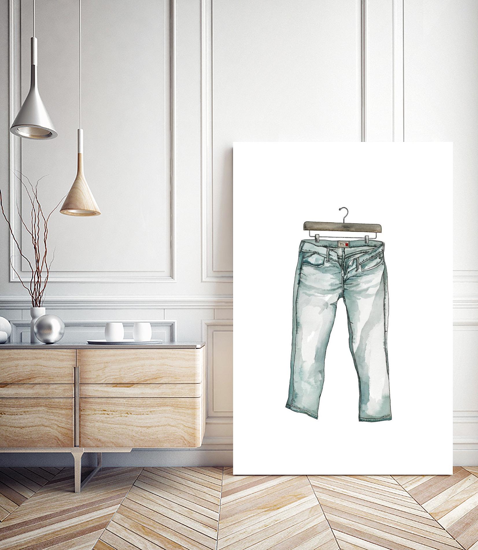 Wearables 2 by NM Studio on GIANT ART - blue figurative watercolor