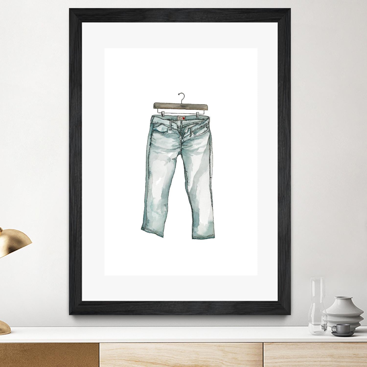 Wearables 2 by NM Studio on GIANT ART - blue figurative watercolor