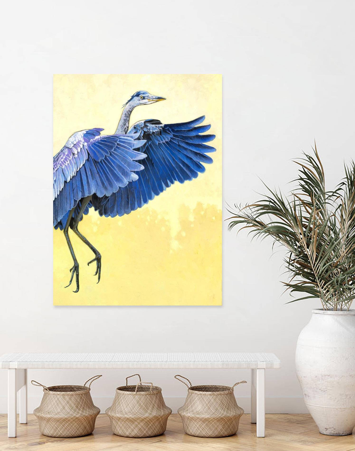 Great Blue Heron by Max Hayslette on GIANT ART - blue animal oiseau