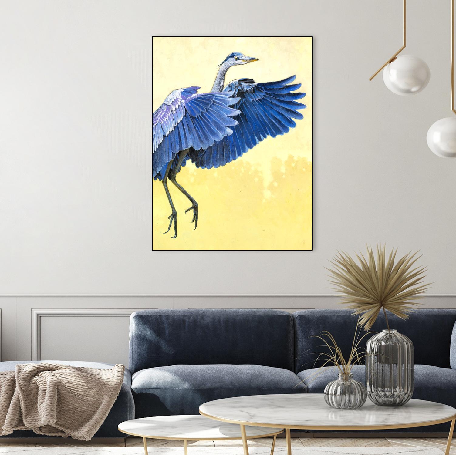 Great Blue Heron by Max Hayslette on GIANT ART - blue animals