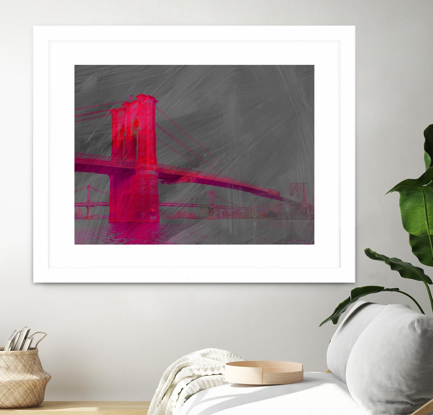 Brooklyn Bridge by THE Studio on GIANT ART - pink architecture pont