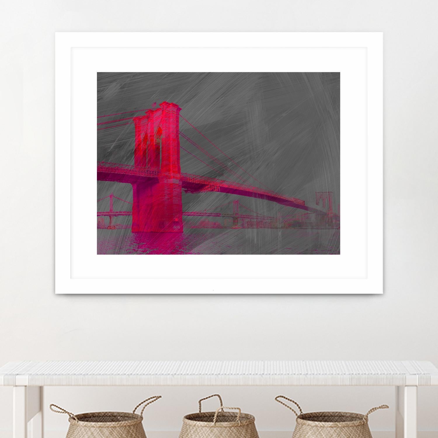 Brooklyn Bridge by THE Studio on GIANT ART - pink architecture pont