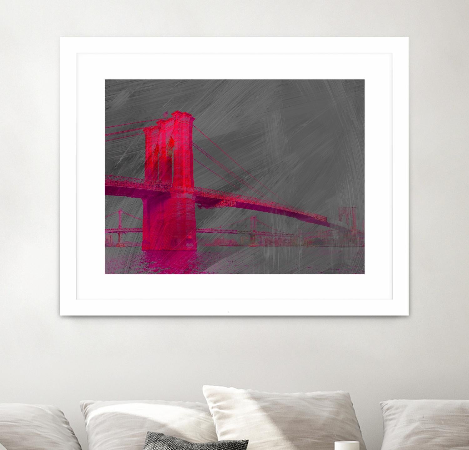 Brooklyn Bridge by THE Studio on GIANT ART - pink architecture pont