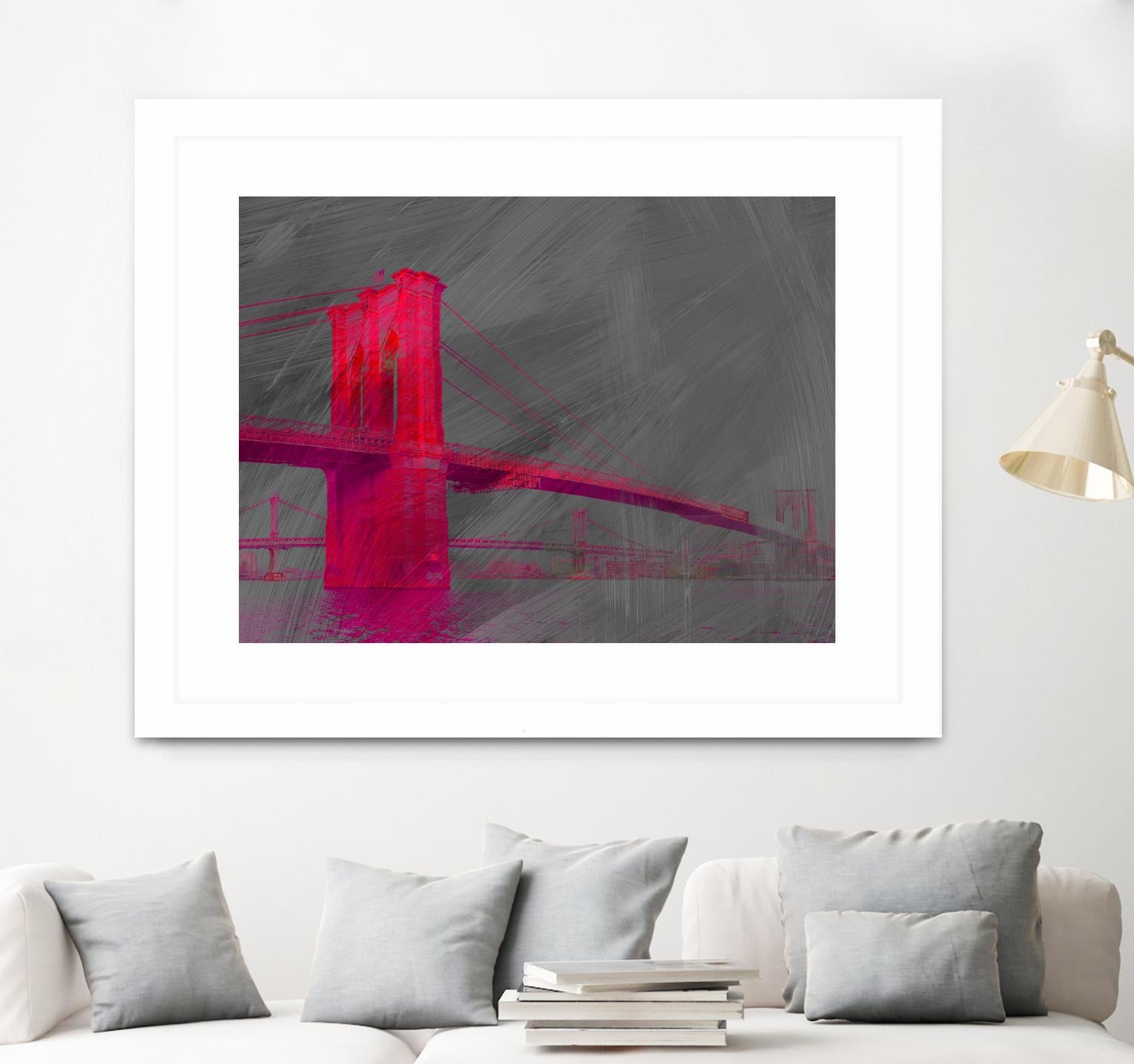 Brooklyn Bridge by THE Studio on GIANT ART - pink architecture pont