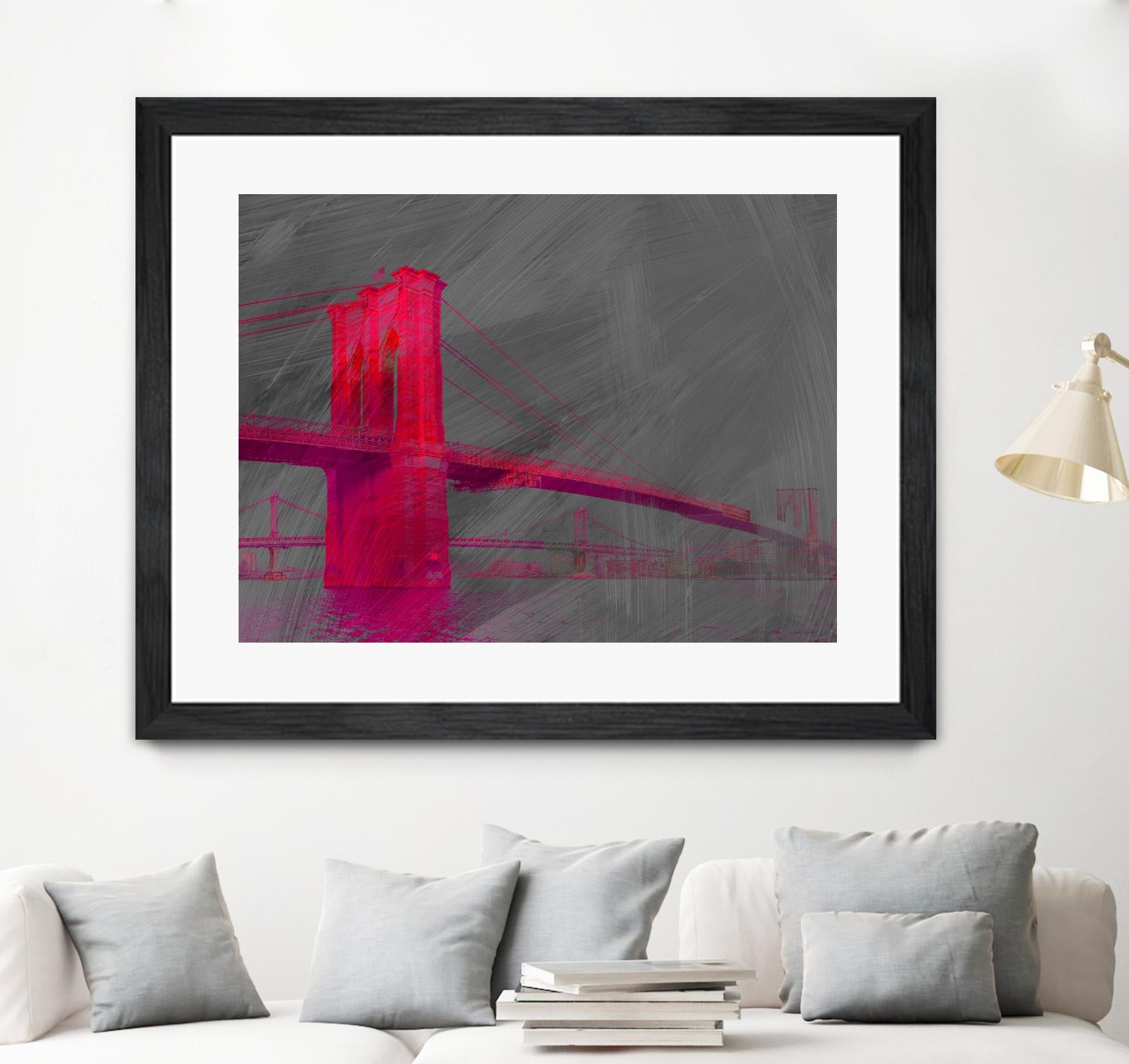 Brooklyn Bridge by THE Studio on GIANT ART - pink architecture pont