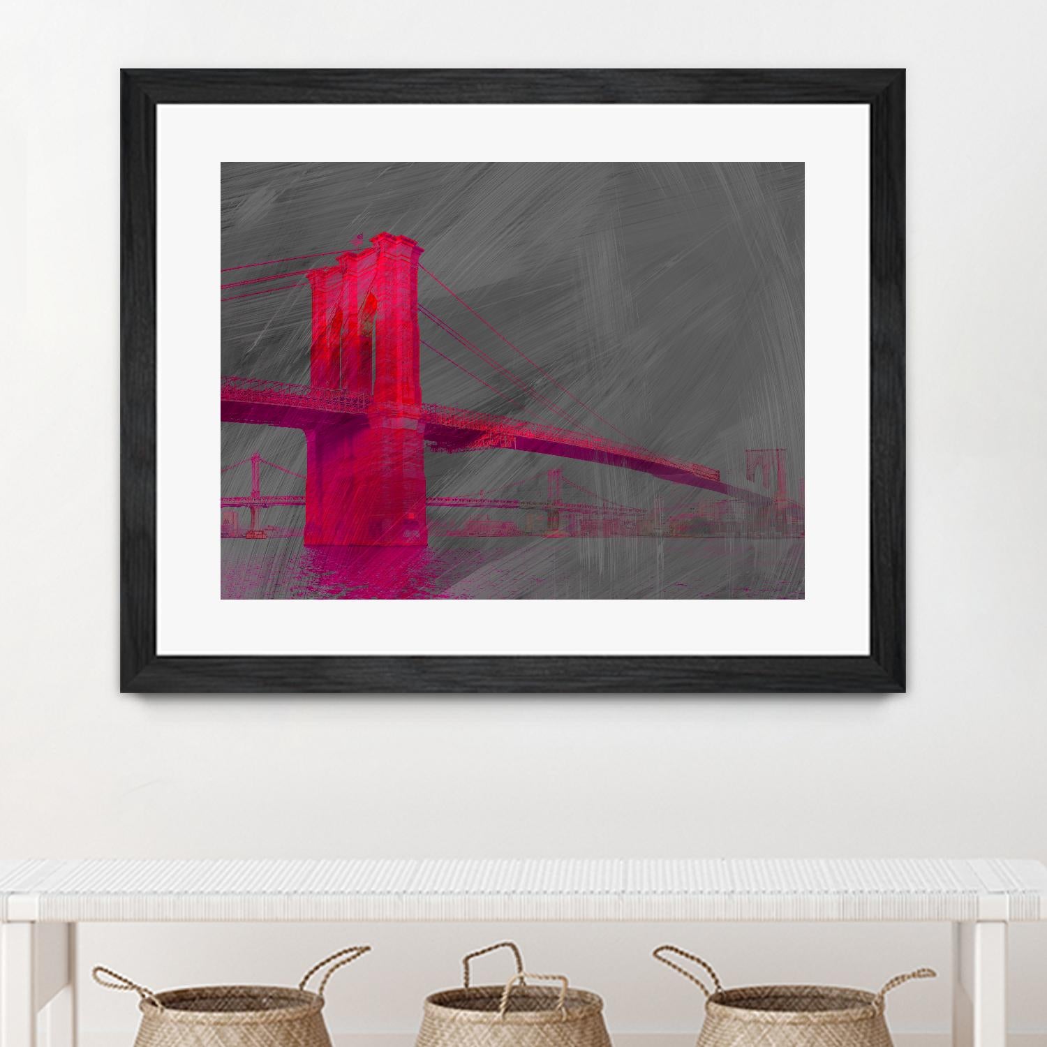 Brooklyn Bridge by THE Studio on GIANT ART - pink architecture pont