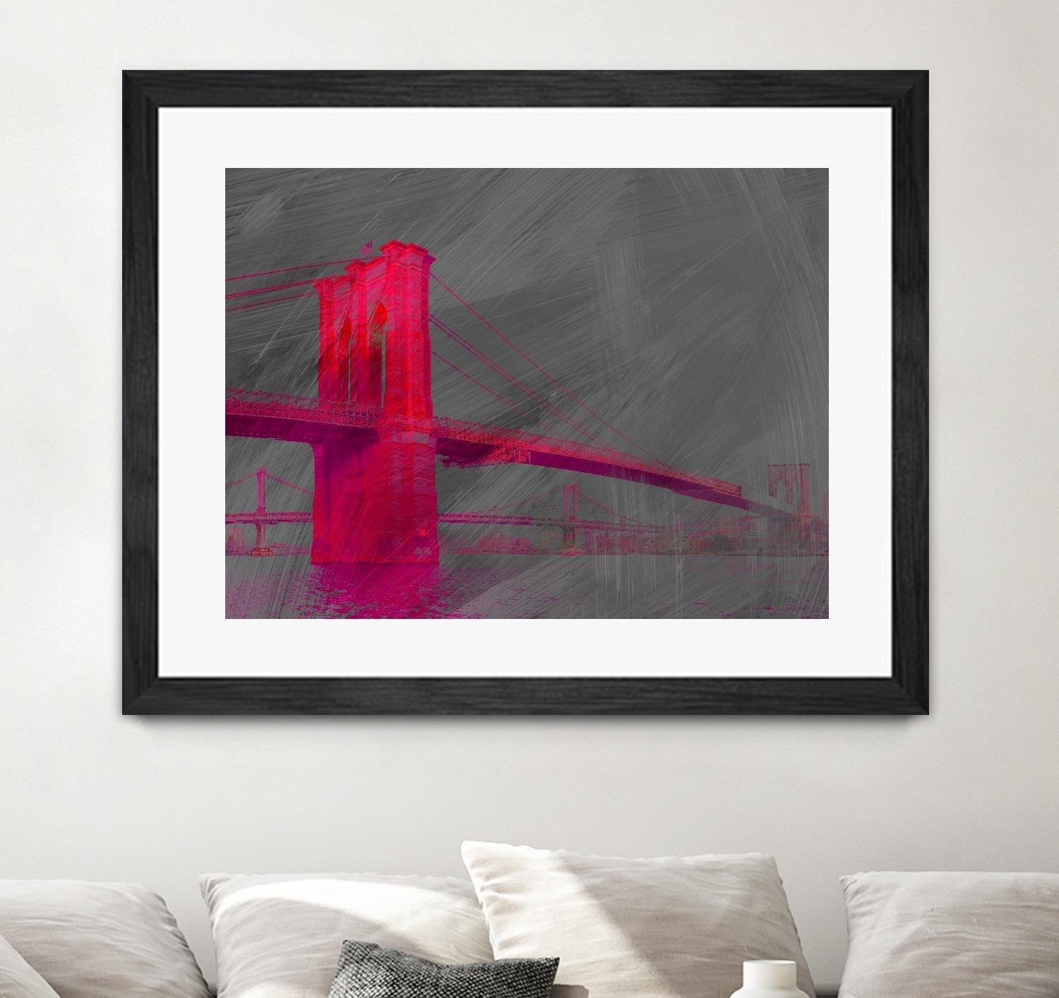 Brooklyn Bridge by THE Studio on GIANT ART - pink architecture pont