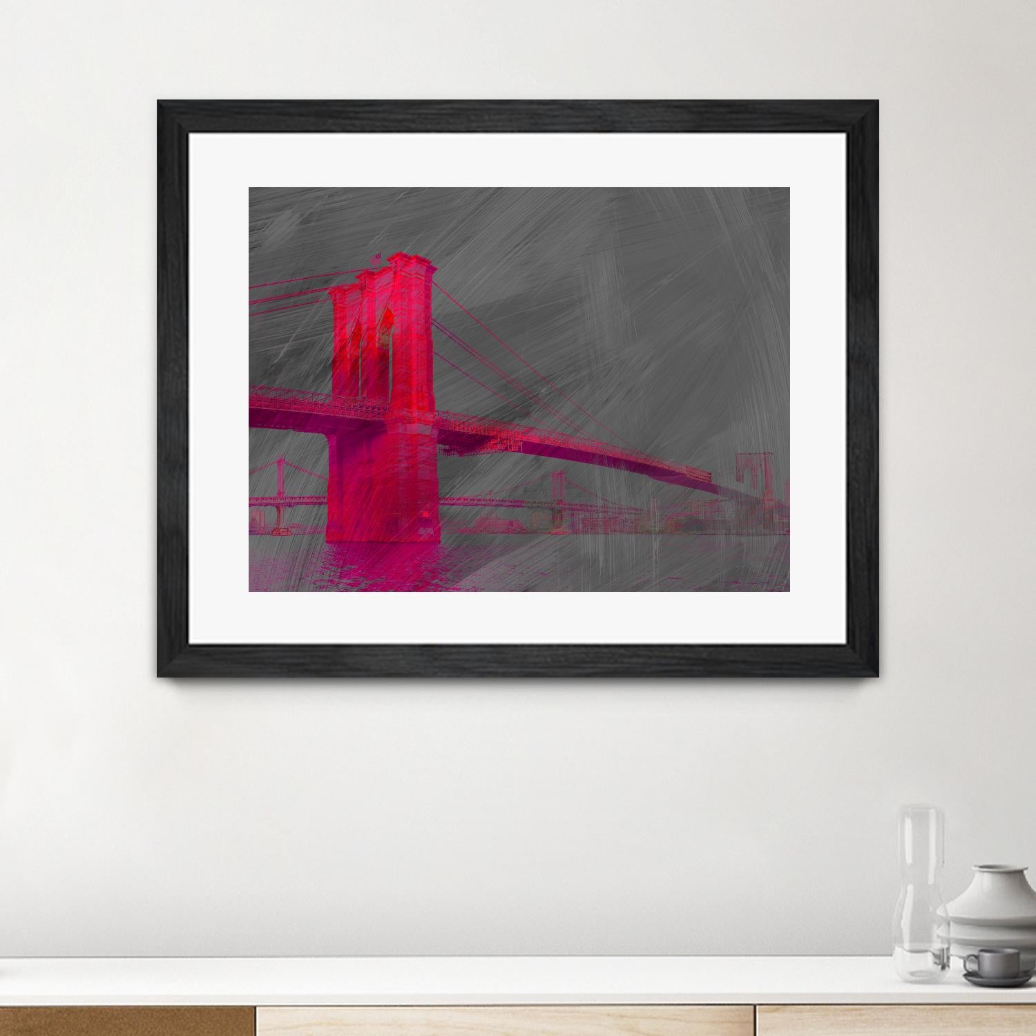 Brooklyn Bridge by THE Studio on GIANT ART - pink architecture pont