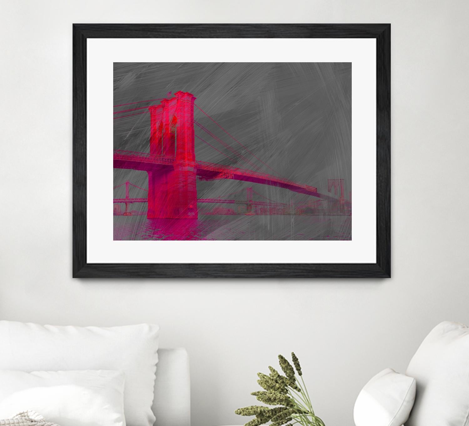 Brooklyn Bridge by THE Studio on GIANT ART - pink architecture pont