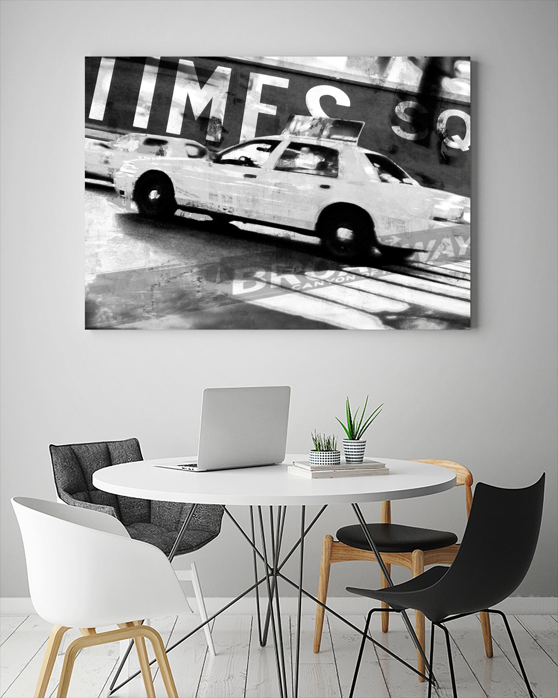 Times Square Taxi 2 by GI ArtLab on GIANT ART - white black & white