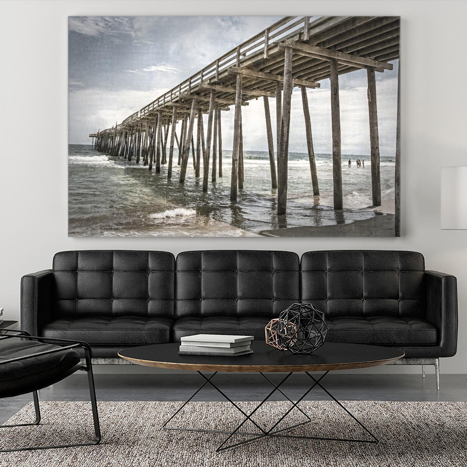 Old Wooden Pier by Lillis Werder on GIANT ART - brown sea scene