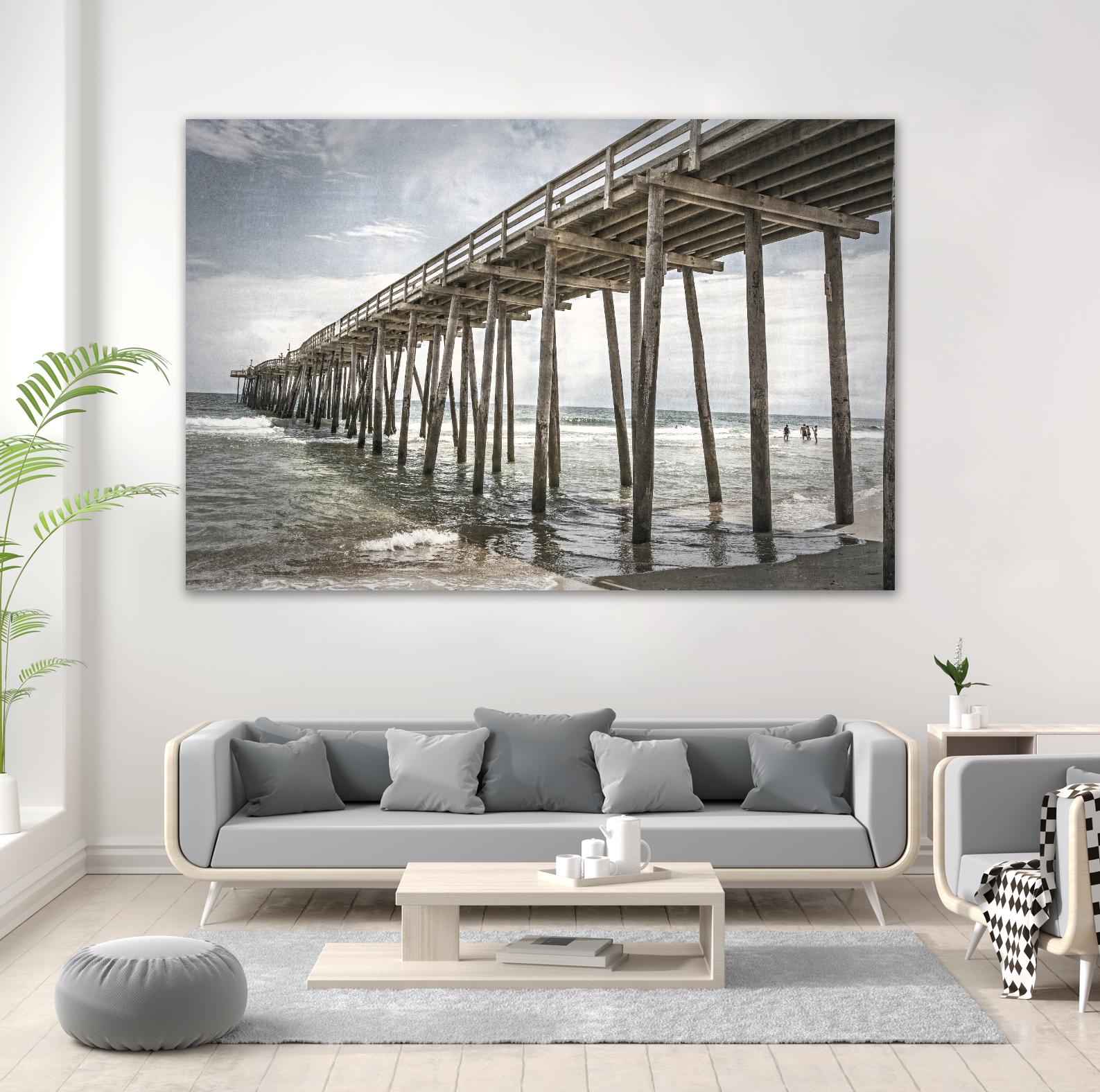 Old Wooden Pier by Lillis Werder on GIANT ART - brown sea scene