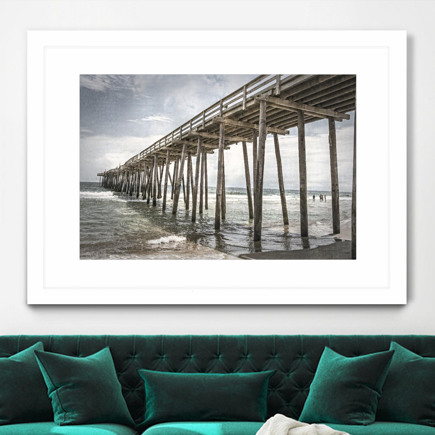 Old Wooden Pier by Lillis Werder on GIANT ART - brown costal