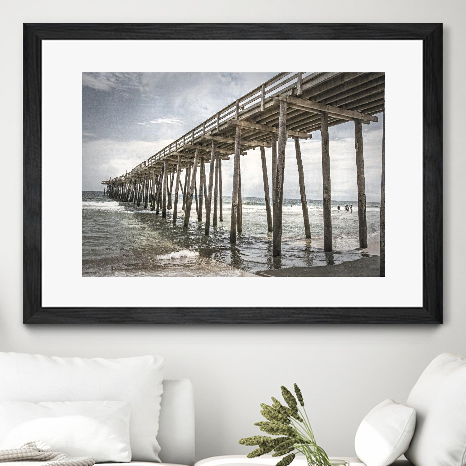 Old Wooden Pier by Lillis Werder on GIANT ART - brown costal