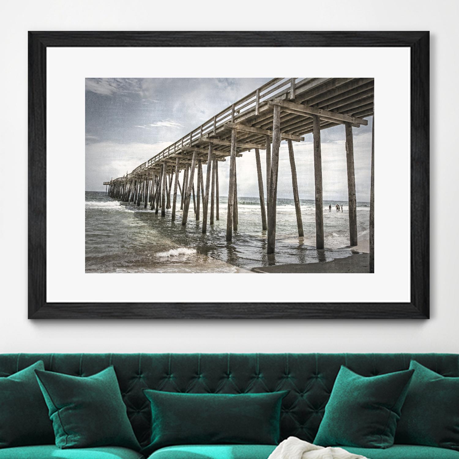 Old Wooden Pier by Lillis Werder on GIANT ART - brown costal