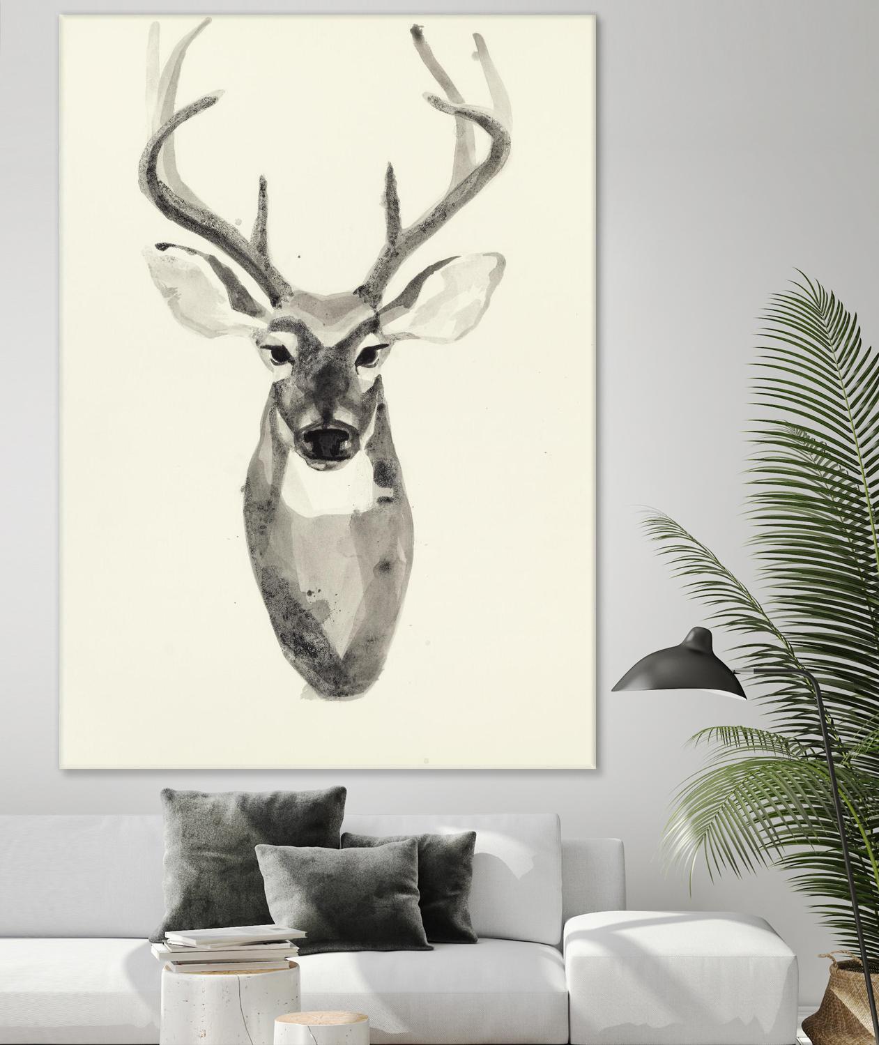 Watercolor Deerhead 2 by Gordon, Ben Gordon on GIANT ART - black animals deer
