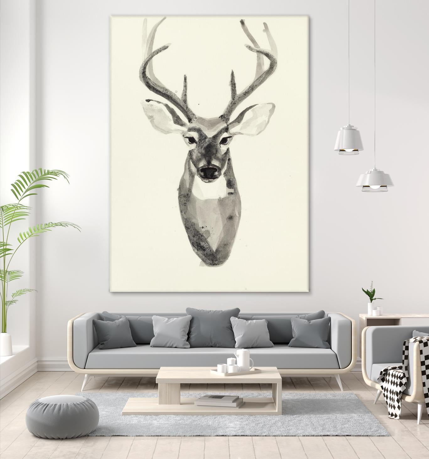Watercolor Deerhead 2 by Gordon, Ben Gordon on GIANT ART - black animals deer