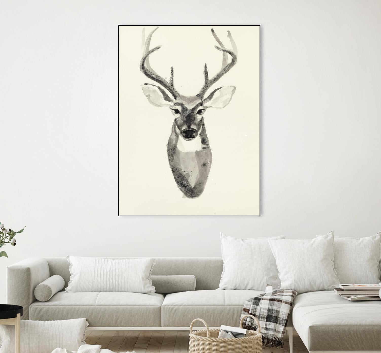 Watercolor Deerhead 2 by Gordon, Ben Gordon on GIANT ART - black animals deer