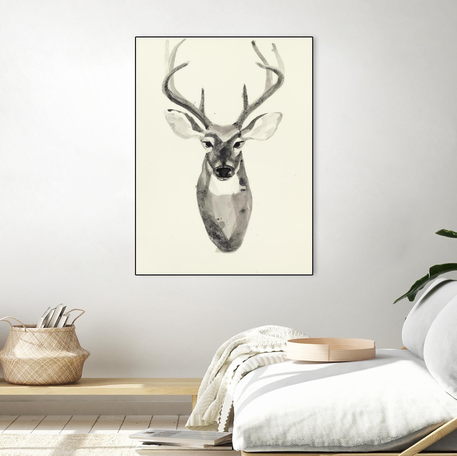 Watercolor Deerhead 2 by Gordon, Ben Gordon on GIANT ART - black animals deer